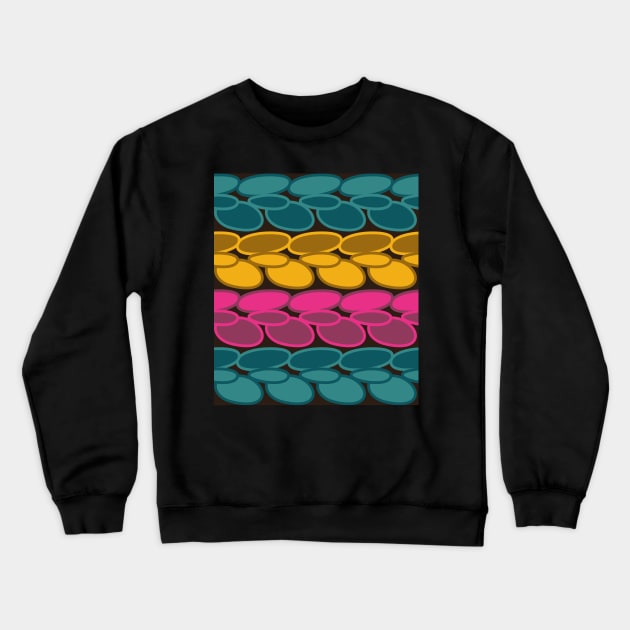 Pseudo crochet pattern with pink and teal Crewneck Sweatshirt by nobelbunt